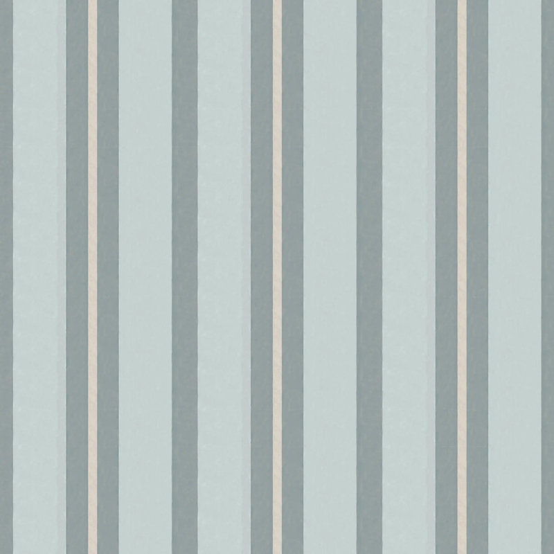 Miami Stripe Mini - Wallpaper, Ocean Breeze Blue, Faux Grasscloth, Non-Pasted