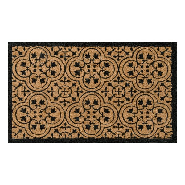 Mohawk Home Entryway Door Mat 2' x 3' All Weather Doormat Outdoor Non Slip  Recycled Rubber, Deco Tile Slice Brown