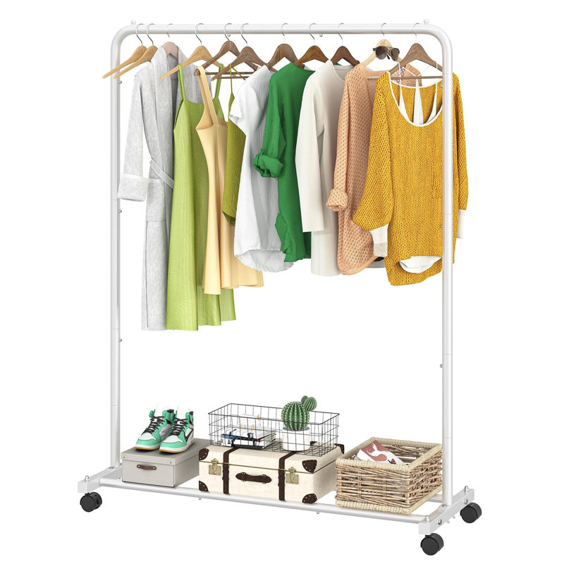 43.5 " Steel Clothing Rack, Blanc