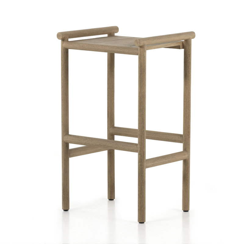 KYLA Outdoor Teak Bar Stool, Bar Stool (30.47” Seat Height)