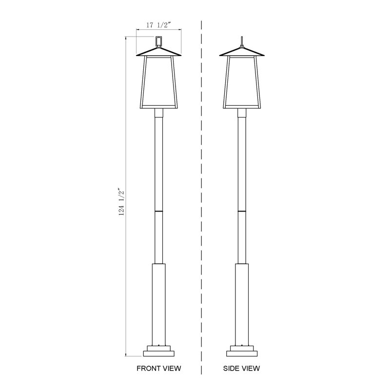 Rainer 6 Light Outdoor Post Mounted Fixture in Black