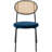 Modern Velvet Dining Side Chair with Rattan Back and Black Metal Legs for Kitchen or Dining Room-1352617813