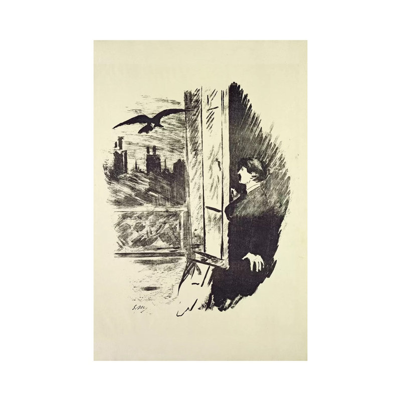 Illustration I For "The Raven" By Edgar Allan Poe, 1875 by Edouard Manet - Wrapped Canvas Gallery-Wrapped Canvas Giclée
