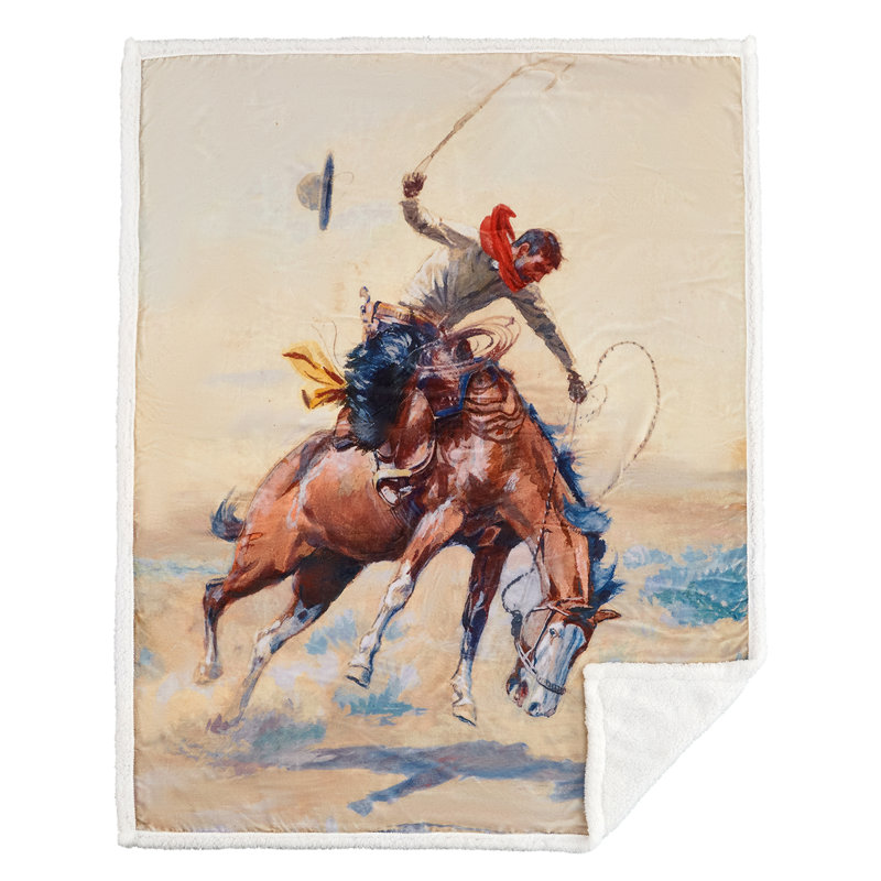 Jeté Campfire en molleton rustique Sherpa, 54 x 68 pouces, Chien brun