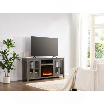 Meuble télé avec foyer, lumières DEL et solutions de rangement Ellington