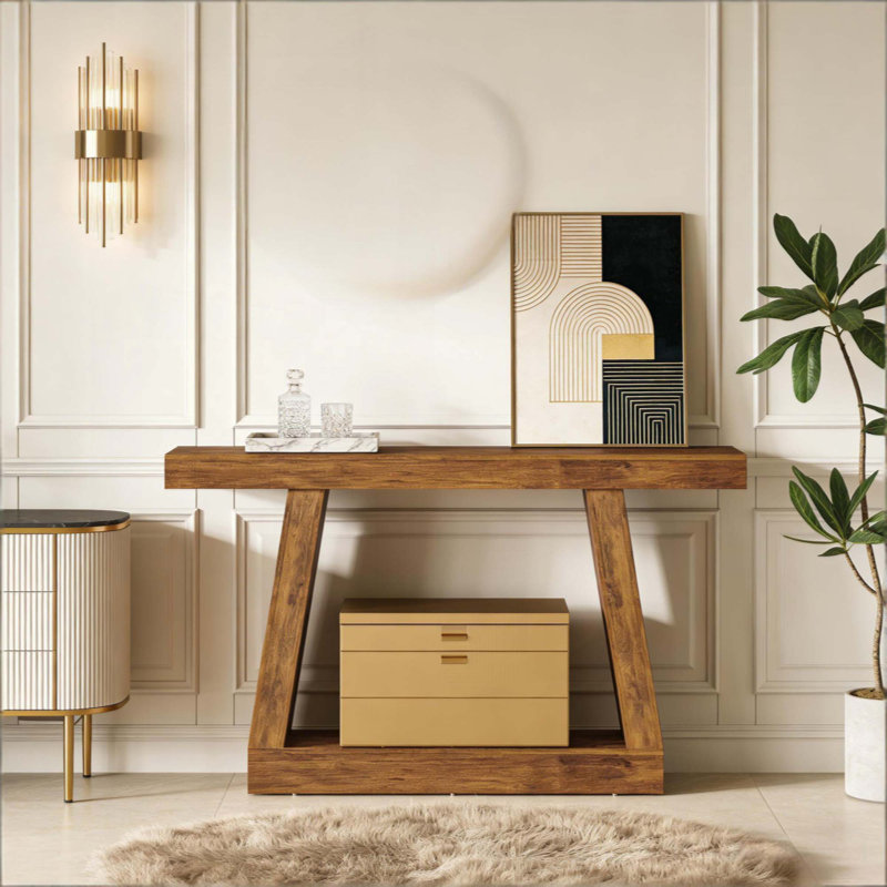 Table d'entrée à deux niveaux, table de canapé, console, table d'appoint, H 32,7 po x l 55,1 po x P 11,8 po
