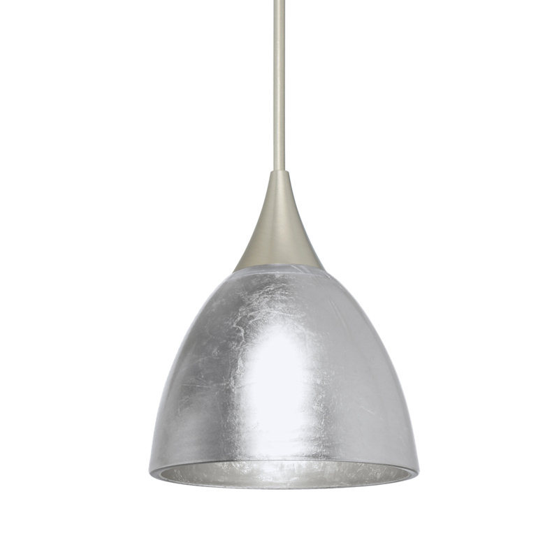 Luminaire suspendu 1 cloche pour une cloche Cavan, Argent, DEL 9 W, Nickel satiné