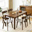 Chaises de salle à manger modernes en bois massif de style Mid-Century avec coussin rembourré et patins réglables