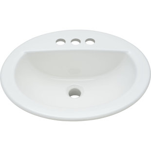 Lavabo de salle de bain ovale blanc en porcelaine vitreuse avec robinet et trop-plein