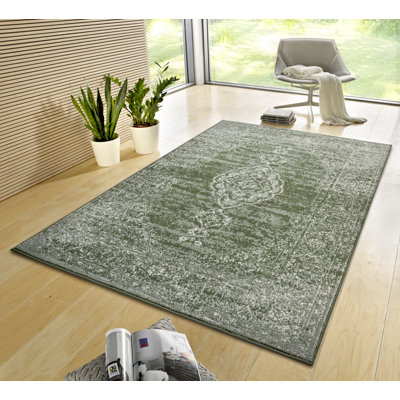 Designer velor rug Mridional green