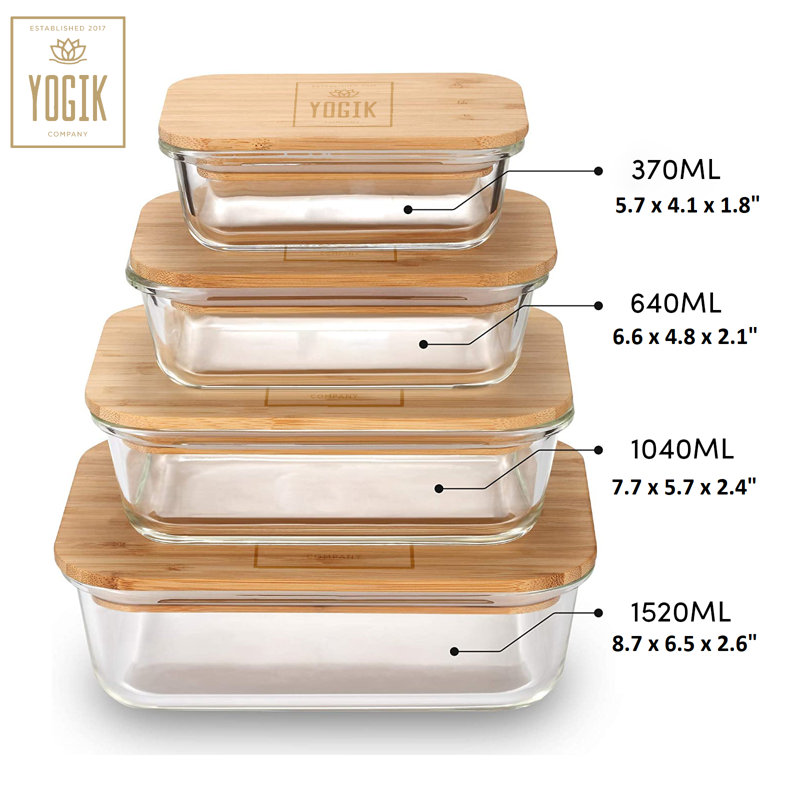 Ensemble de 4 contenants pour aliments Yogik