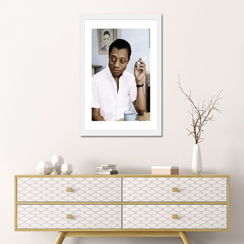James Baldwin (1924-1987) par Granger-impression, Papier encadré blanc, Blanc, H 24 po x l 16 po x P 1 po
