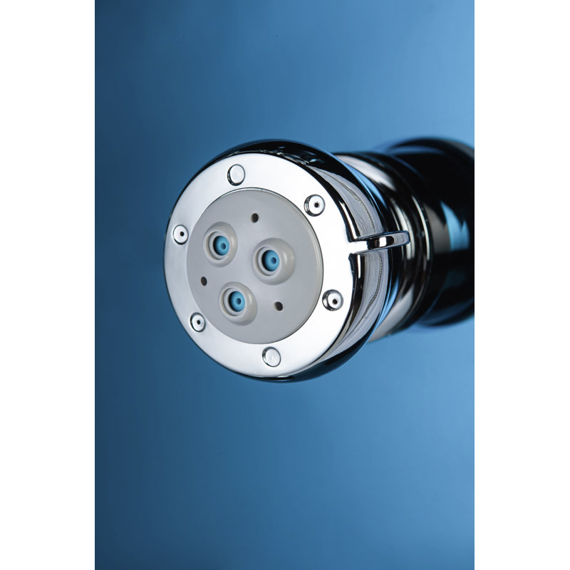 Blue 52" Stainless Steel Shower Panel with Rainfall Head and Jets
