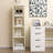 5 Tiers 4-Cube Narrow Bookshelf With 4 Anti-Tipping Kits