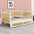 Vintage Traditional Rattan Daybed with Pull Out Trundle-231696949