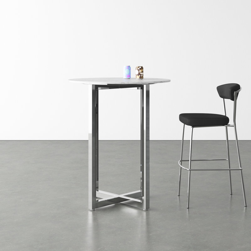 Dern Marble Round Dining Table, Bar Height (42" Height), 32" W x 32" L