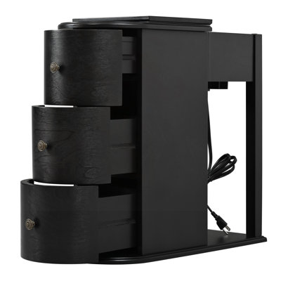 End Table with Hidden Cup Holder and Charging Station