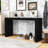 Modern Striped Console Table - Stylish MDF, Functional & Sturdy-290595889