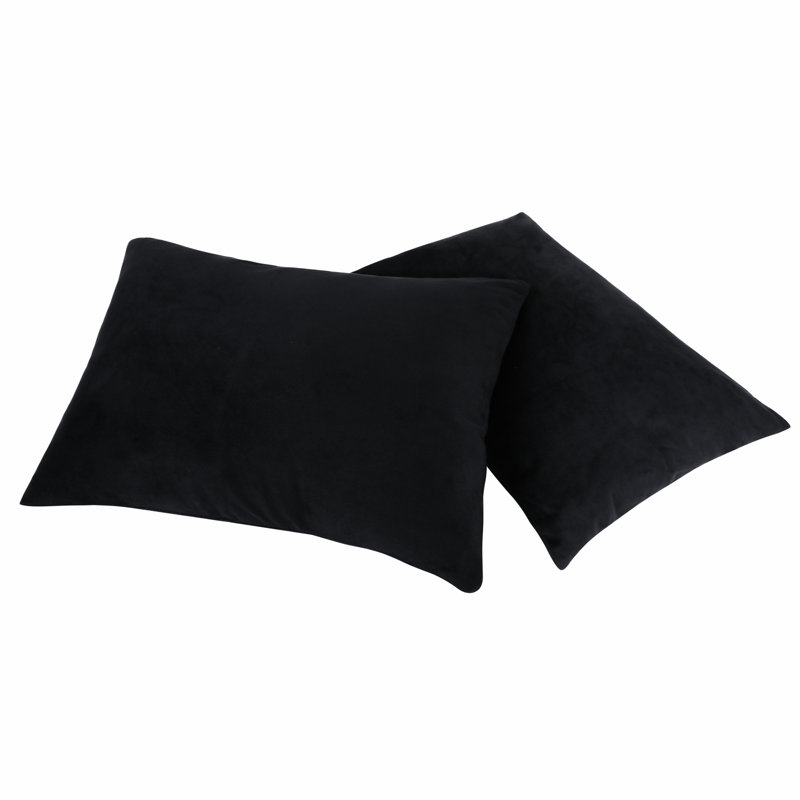 Housse de coussin en velours, Taies d'oreiller pour grand lit, Noir
