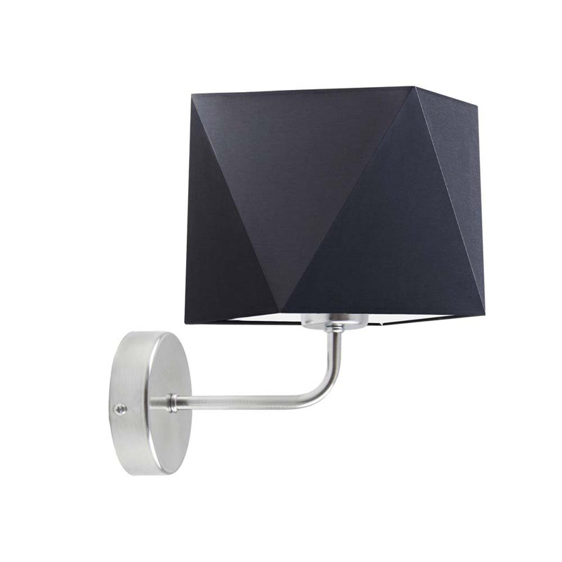 Ayak Armed Sconce, Brushed Steel, Black