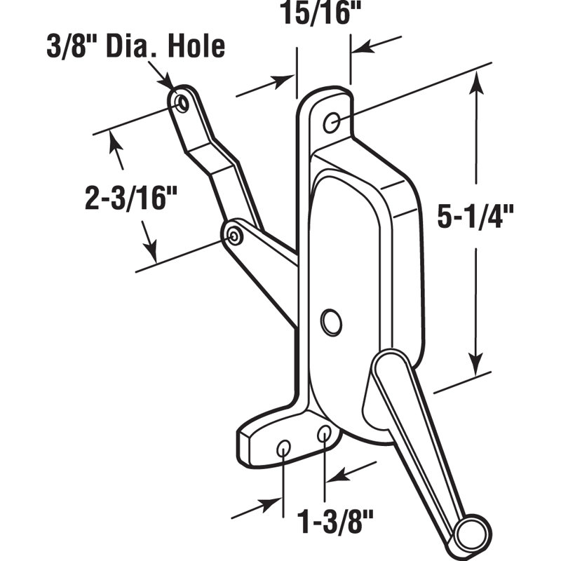 Awning Operator, Gray, Right Hand, 2-3/16 in. Offset Link, for Stanley-C and E (Single Pack)
