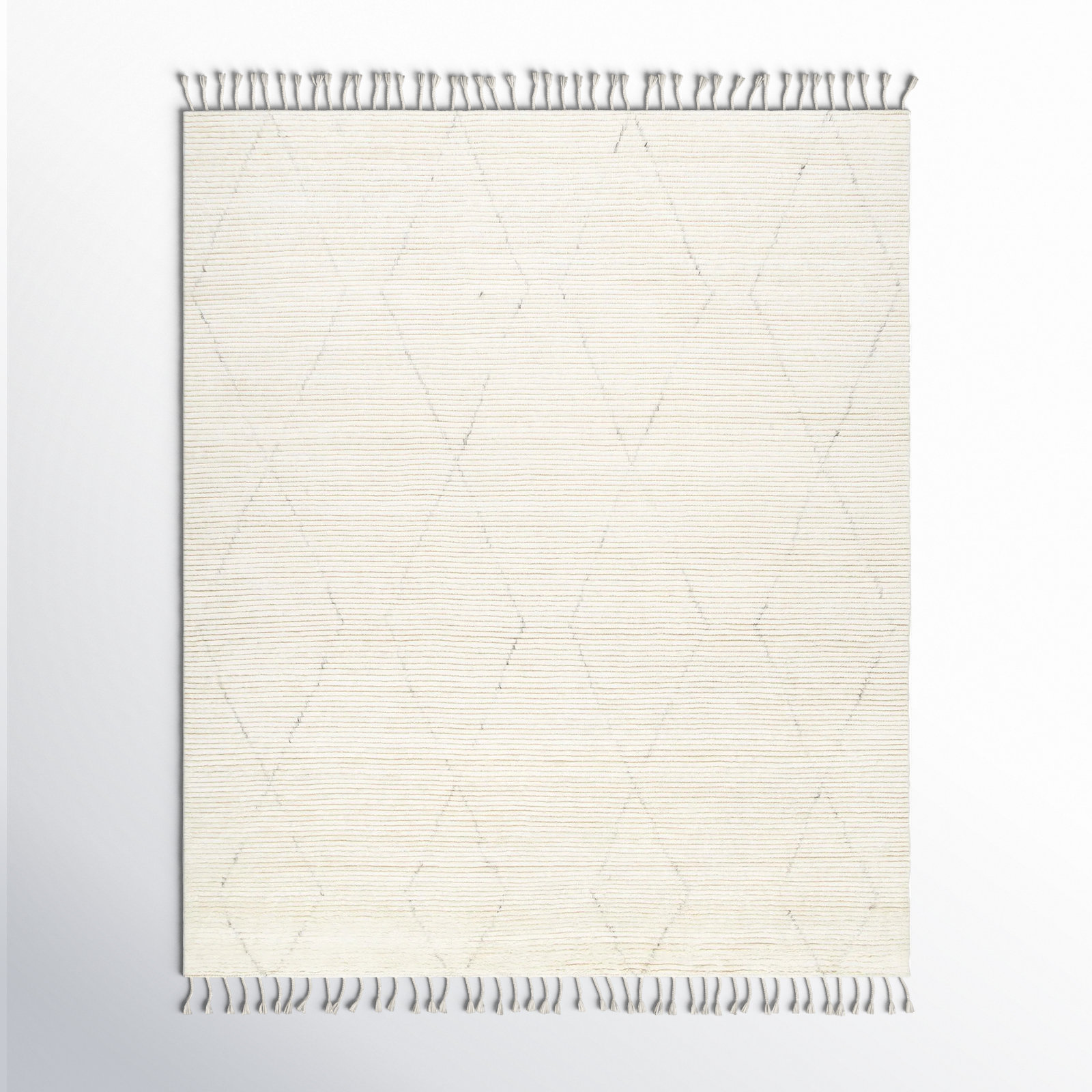 Talon Hand-Knotted Geometric Cream Rug, Rectangle 12' x 15'