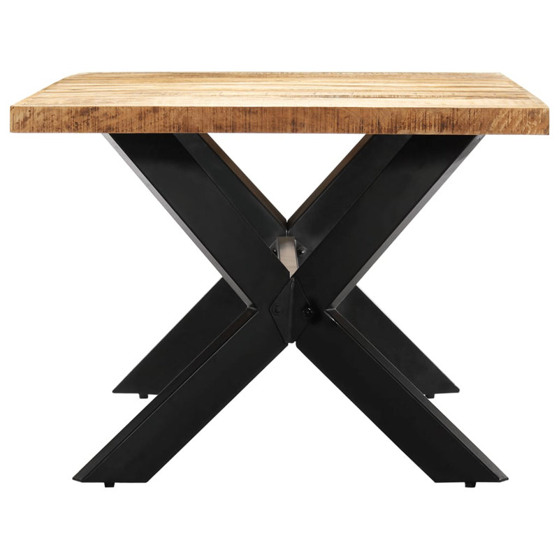 Dining Table Kitchen Table Dining Room Dinner Table Solid Mango Wood, 29.5" H x 78.74" L x 39.37" W, Light Brown