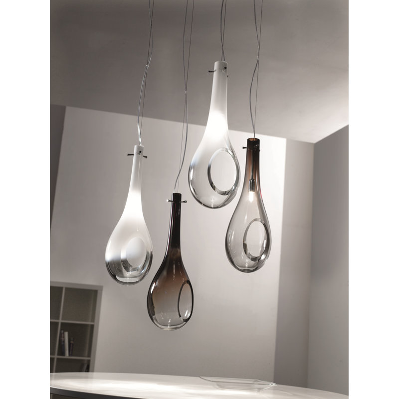 Goccia 1 - Light Kitchen Island Pendant, Black shaded