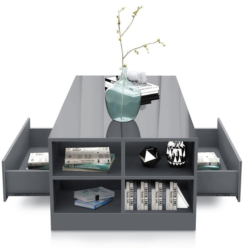 Busra Coffee Table with Storage, Grey