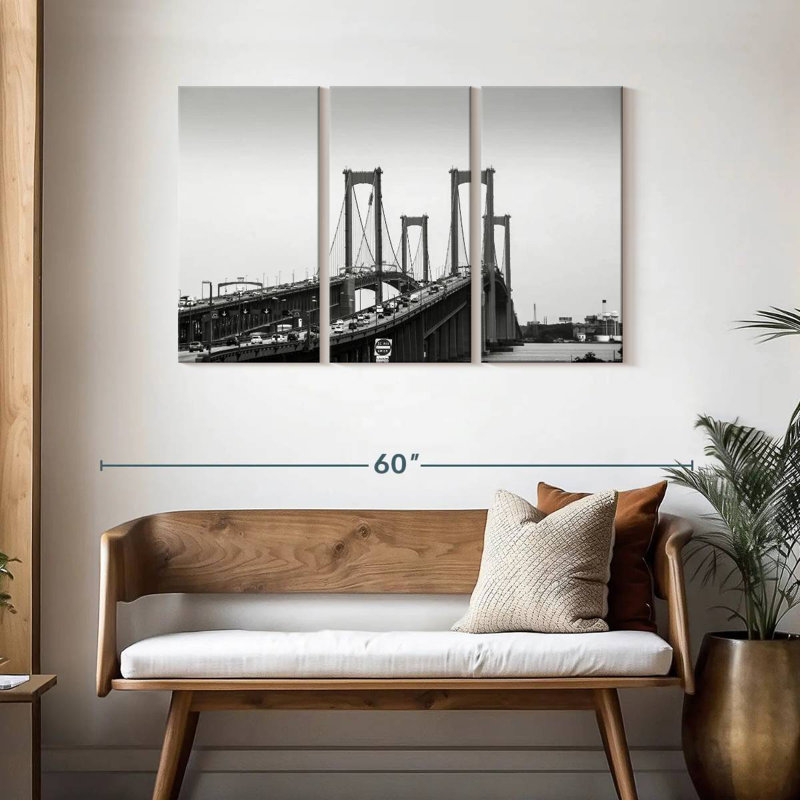 Lilie, pont du Delaware, monochrome, H 28 po x l 45 po