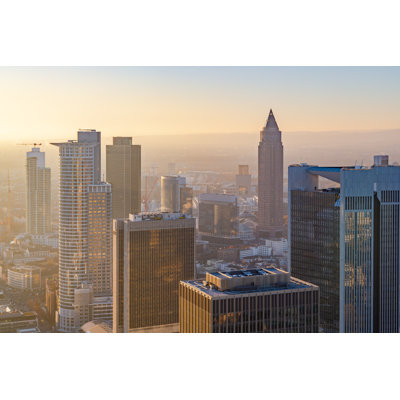 Skyscraper In Frankfurt by Anski - Wrapped Canvas Print