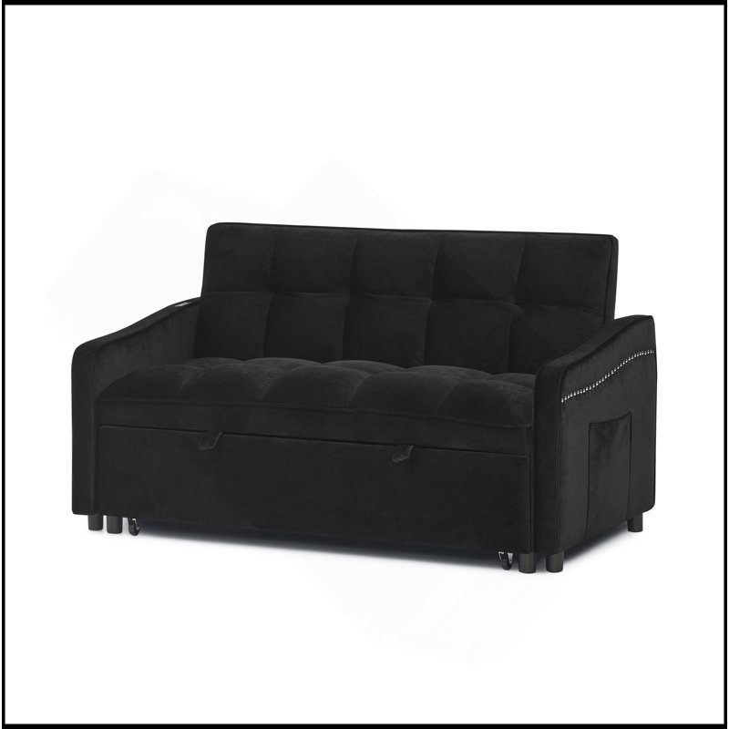 Canapé-lit avec causeuse Loveseat, Noir