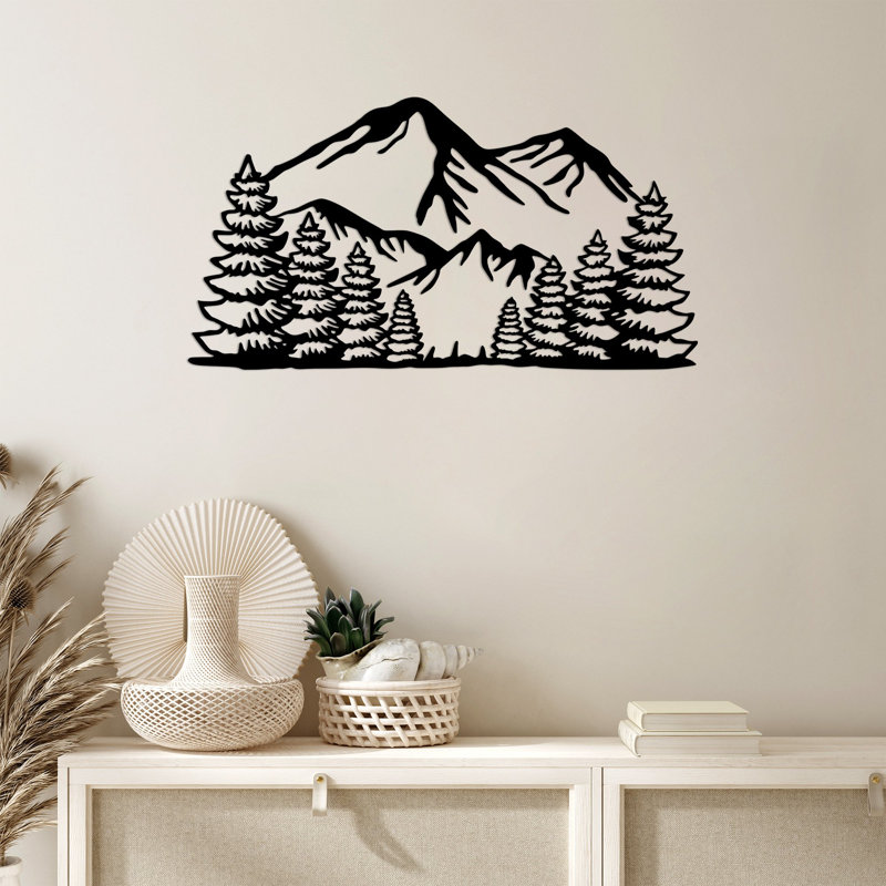 Élégant accessoire mural décoratif en métal, noir, 14,6 po x 27,6 po | Fabrication 100% métal, épaisseur: 0,06 po | Décoration élégante, parfaite pour les salons, les chambres à coucher et les bureaux, facile à suspendre