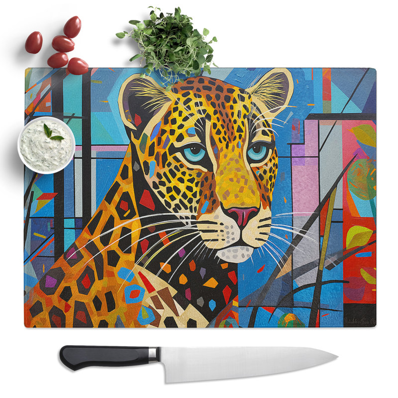 Leopard Constructivism  Glass Chopping Board