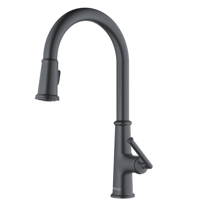 Karran Elwood Single Handle Pull Down Sprayer Kitchen Faucet, Gunmetal Gray