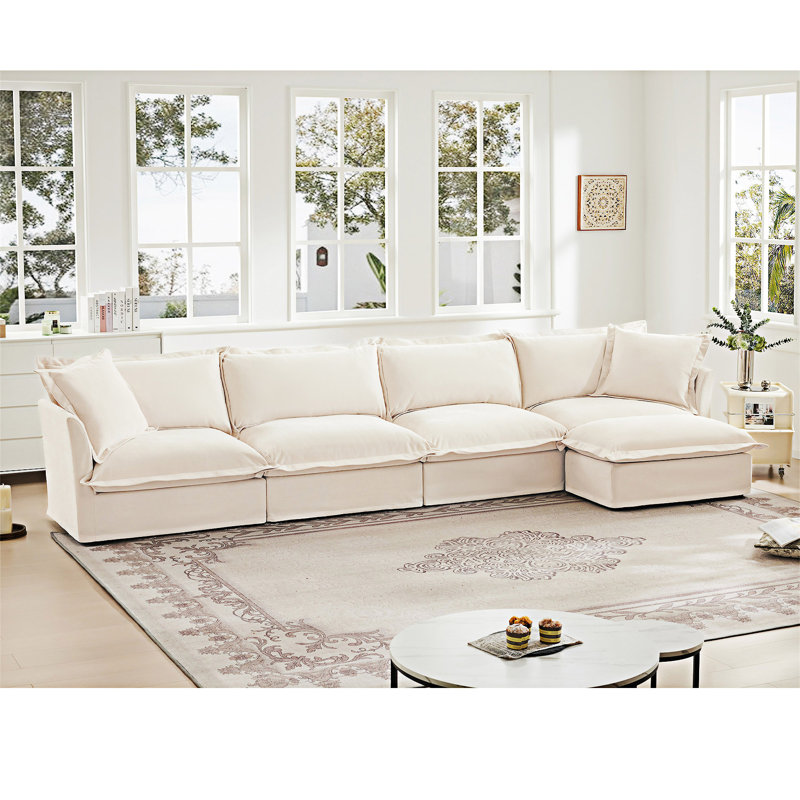 Canapé modulaire en L, H 34,6 po x l 156,6 po x P 33 po