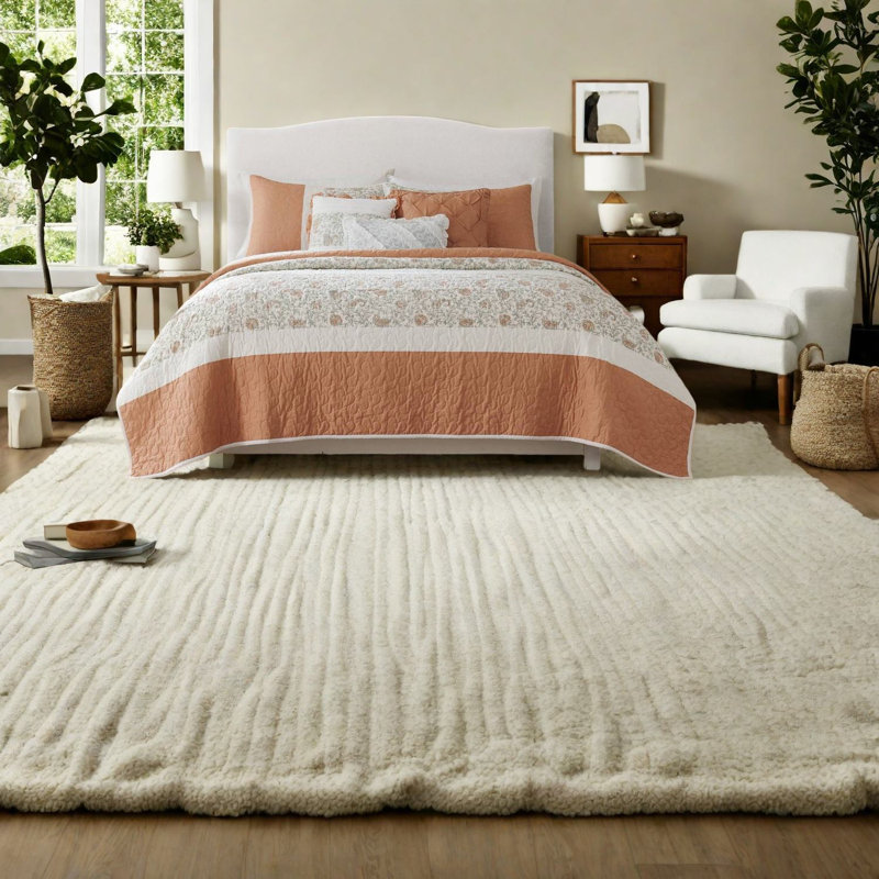 Ensemble de literie corail élégant, mélange de coton et de polyester, style maison de campagne, idéal pour la maison