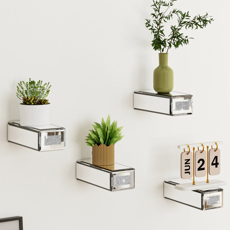 Tablettes murales flottantes en verre Charleily