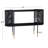 Alan Black Metal Mesh Side Panel Living Room Console Table with Open Center Storage, 47" x 15" x 32"