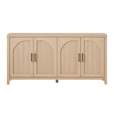 Ebern Designs 64" Vertical-Striped 4-Door Sideboard