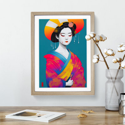 Paint Drip Geisha No.1 - Wall Art