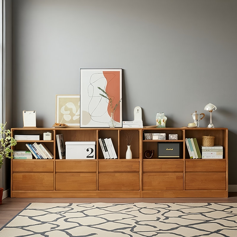 Bibliothèque en bois massif avec tiroirs Ghirasim