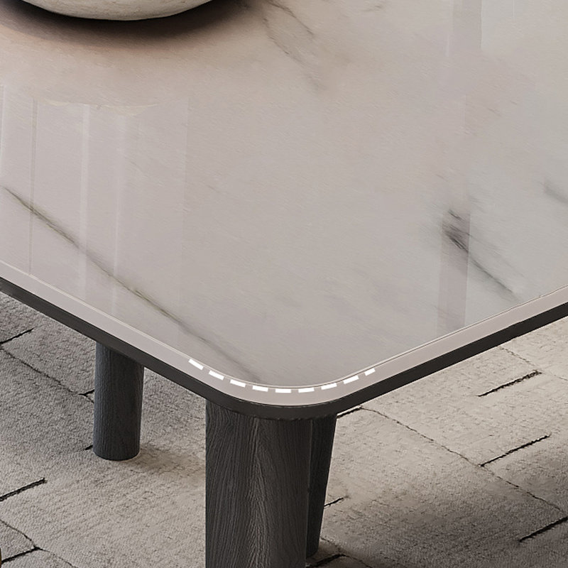 Table de salle à manger en bois de frêne noir, H 29,53 po x L 55,12 po x l 31,5 po