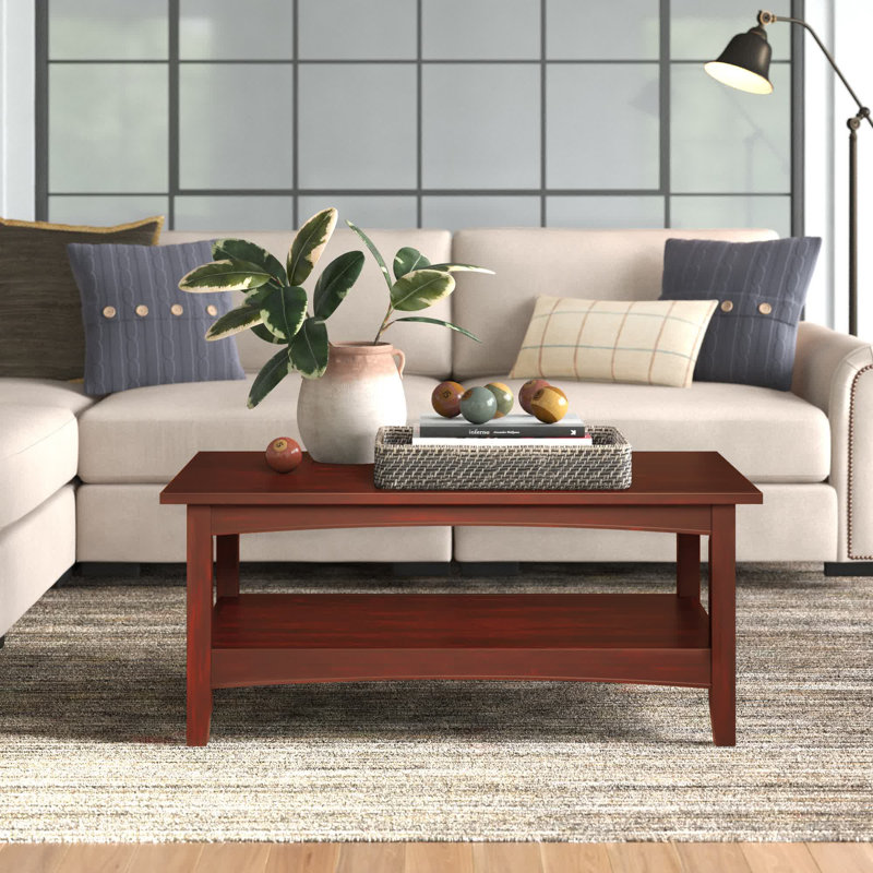 Shaker Cottage 2-Tier Rectangular Coffee Table, Cherry, Cherry