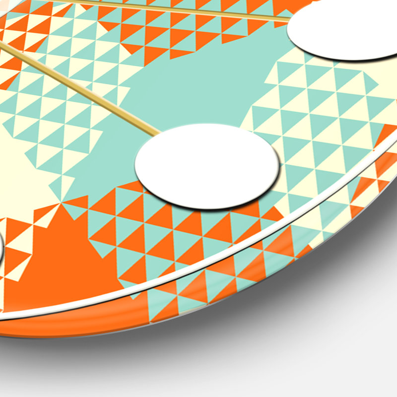 Horloge murale rétro Mid-Century, Petit, Orange