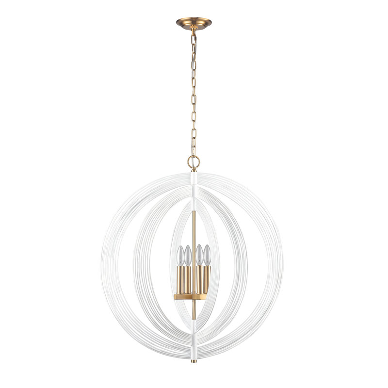 Orme 27'' Wide 4-Light Chandelier - White, White