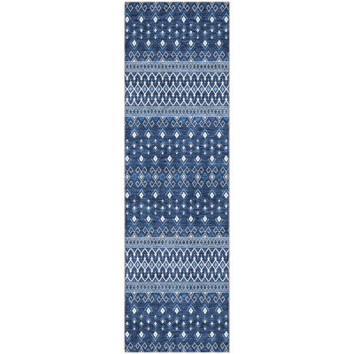 Premium Machine Washable Prisco Navy Rug