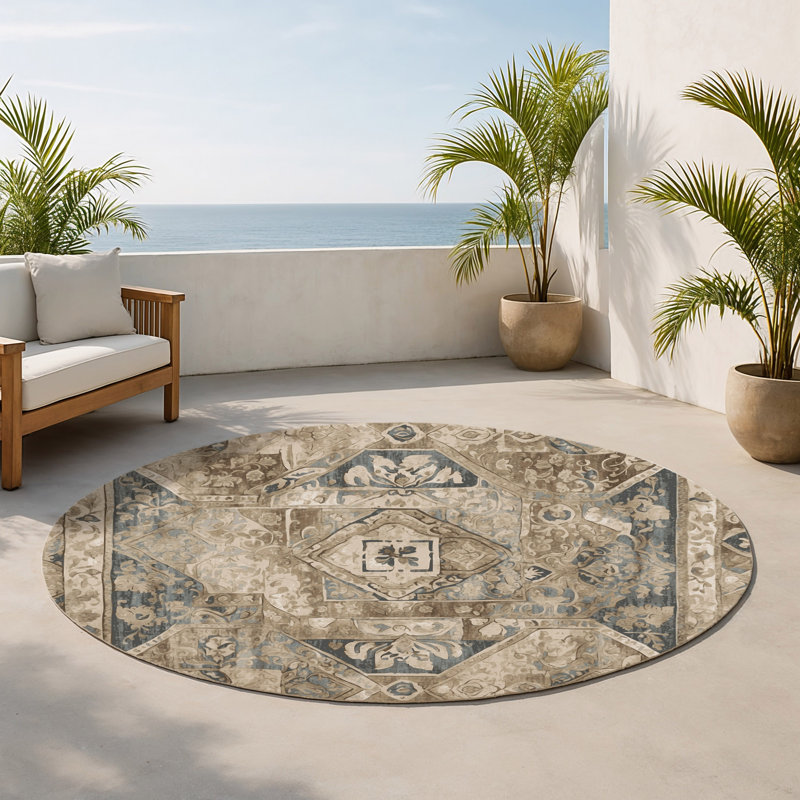 Tapis intérieur et extérieur Victorian Grace, Rond 5 pi
