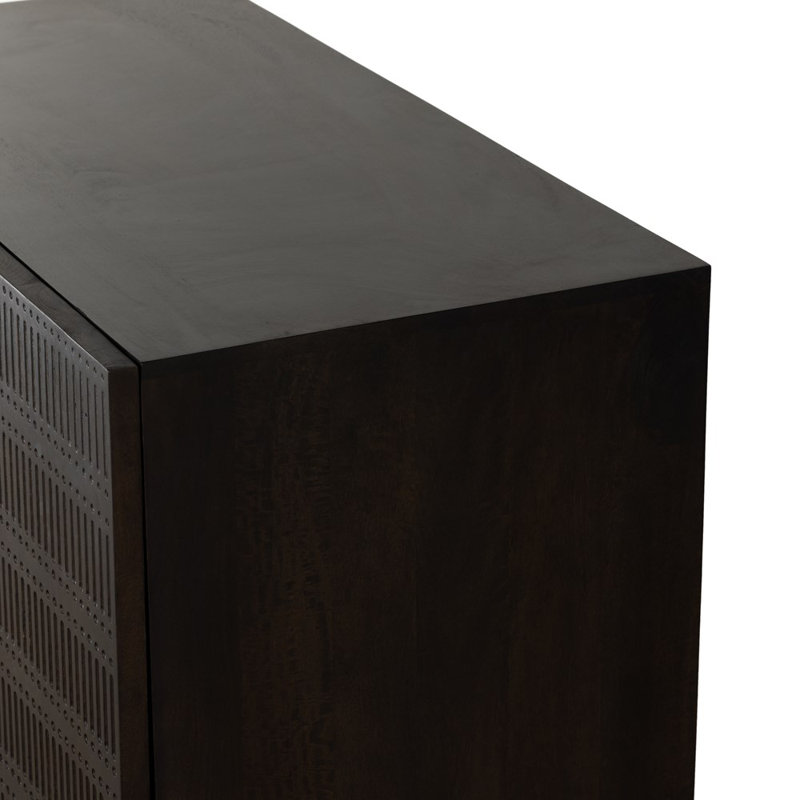 Kelby Solid Wood Bar Cabinet, Vintage Brown