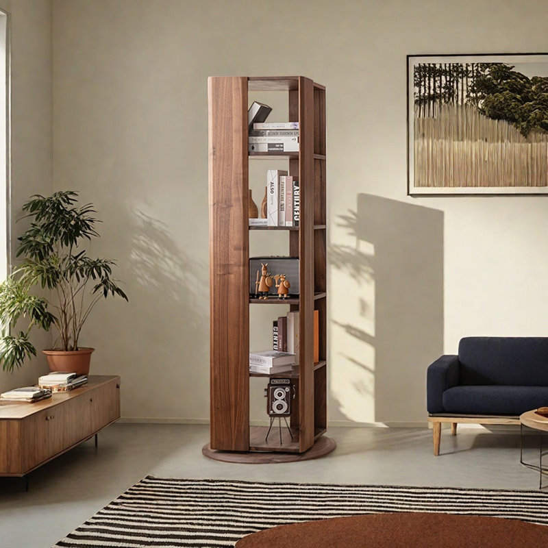 American Style Solid Wood Rotating Bookcase